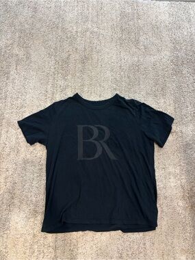Banana Republic Black Short Sleeve Tee with Subtle BR Logo